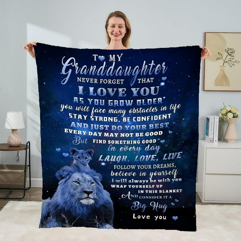 to My Granddaughter Blanket from Grandparents Lion Blanket for Granddaughter Granddaughter Gifts from Grandpa Christmas Birthday Gifts for