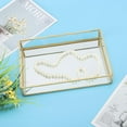 thumbnail image 4 of FAGINEY Vintage Metal Glass Storage Box Gold Tray Jewelry Cosmetics Display Boxes, 4 of 8