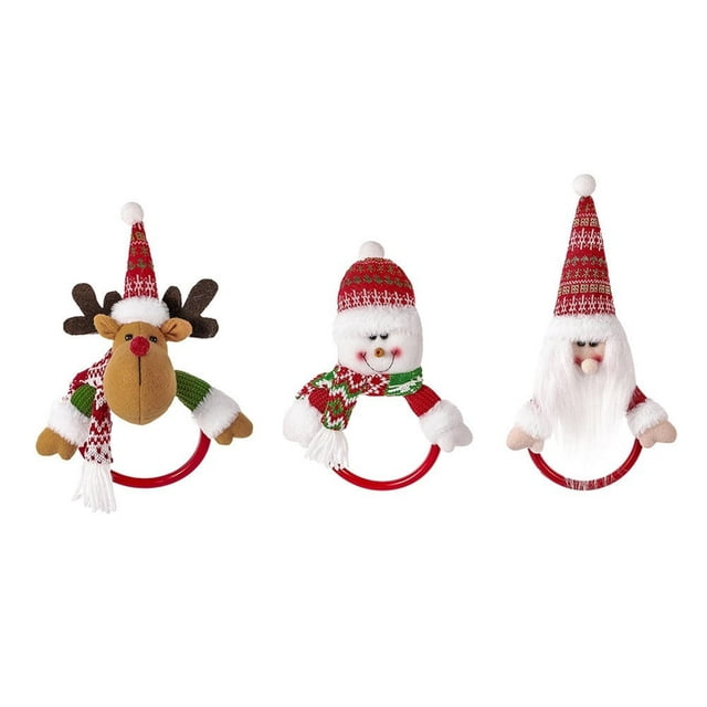 3pcs Christmas Towel Rings Cotton Hand Towels Cotton Decor Christmas Decorations Towel Ring Snowman Hanging Decor Christmas Kitchen Christmas Themed Towel Hanger Home Towel Hook
