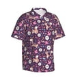 thumbnail image 3 of Xecao Cute Squirrel Floral print Hawaiian shirt - a stylish short-sleeve button-down for men, perfect for casual beach and tropical outings., 3 of 9