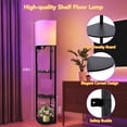 thumbnail image 3 of Smart RGB Floor lamp with Shelves Modern Standing Lamp with 2 USB Ports 1 Power Outlet 3 Tier Storage Display Floor Lamps for Living Room Bedroom Studyroom Office, 3 of 8