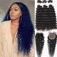 thumbnail image 1 of Paquetes De Cabello Humano Virgen Brasileño De Onda Profunda Con Cierre De Encaje De Parte Media 4?4 Paquetes De Cabello De Longitud Mixta De Encaje Color Natural Para Mujeres Negras Miss Gaga (20 22, 1 of 1