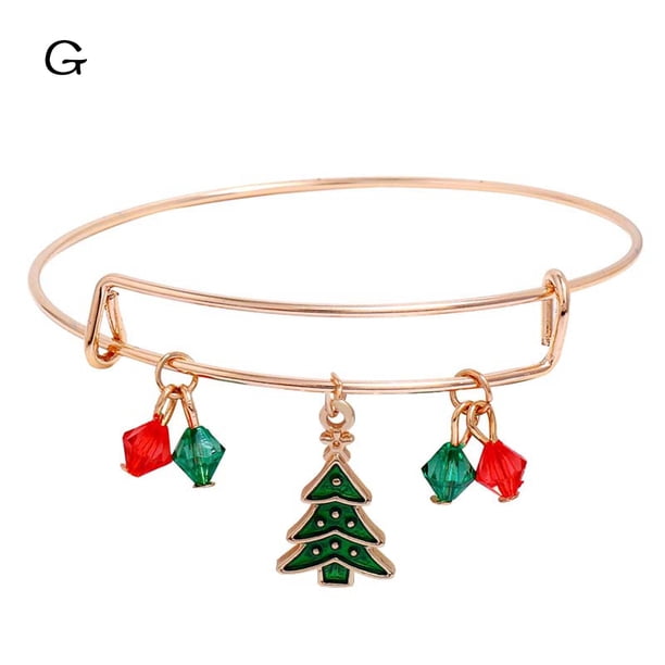 Pulsera para mujer, regalo de Navidad, pulsera de cristal expandible de Papá Noel para niñas y mujeres, ideal para Acción de Gracias, pulsera de moda.