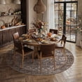 thumbnail image 6 of BERTHMEER 8'x8' Round Area Rugs for Living Room Dining Room Bedroom Office Oriental Floral Vintage Farmhouse Machine Washable Non-slip Traditional Distressed Carpets, Blue Brown, 6 of 6