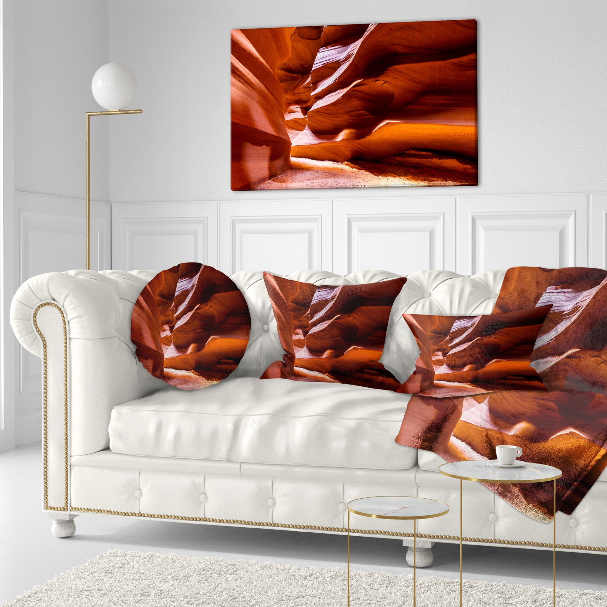 Designart Breathtaking Antelope Canyon - Landscape Photo Throw Pillow - 12x20