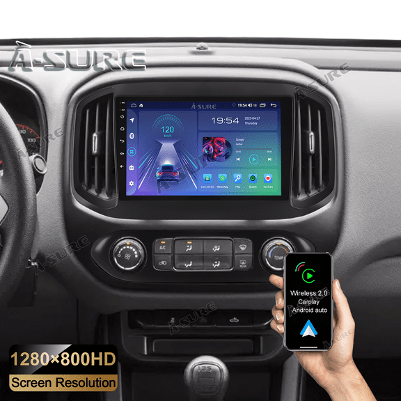 9" Android 14 Car Stereo Radio for GMC Canyon Chevrolet Colorado RG 2015-2022 Low-end, 2 32GB GPS Navi Wireless CarPlay Android Auto Wi-Fi BT 5.0 DSP SWC