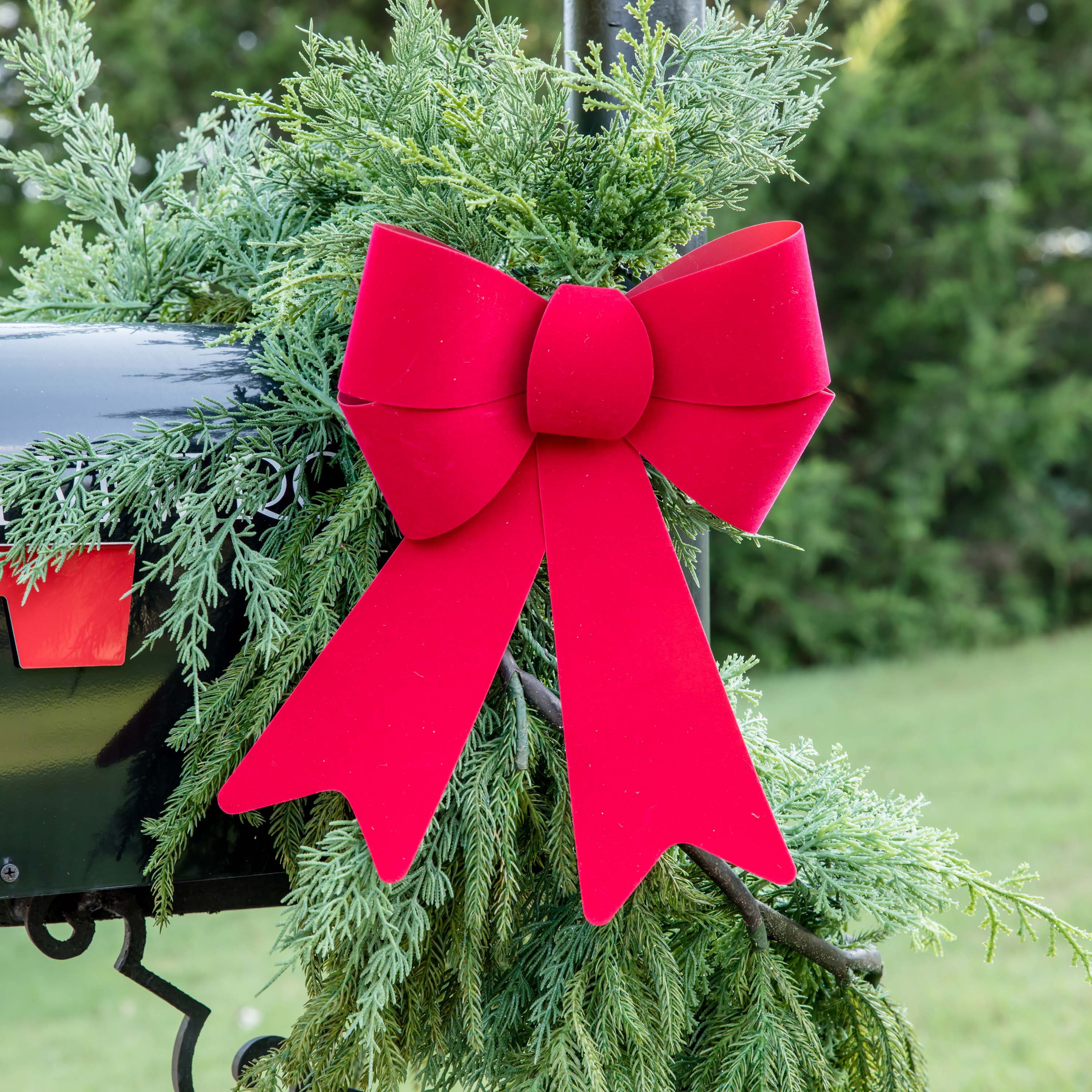 Holiday Time Small Red Velvet Bows Hanging Christmas