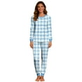 thumbnail image 2 of Yteetum Christmas Pajama Sets for Women Oversized Christmas Plaid Print Long Sleeve Crewneck Pajamas and Pants Womens Xmas Pj Sets Soft Plaid Sleepwear Pajamas Matching Sets 2 Piece Loungewear Sets, 2 of 5