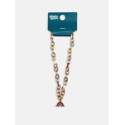 Wonder Nation Girls 1 Piece Rainbow Link Charm Necklace, Multi