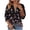 Black#4, variant on Women's Color Block Leopard Print Top 3/4 Sleeve Quarter Zip V Neck Casual Loose Fit Blouse Spring Summer Pullover T-Shirt