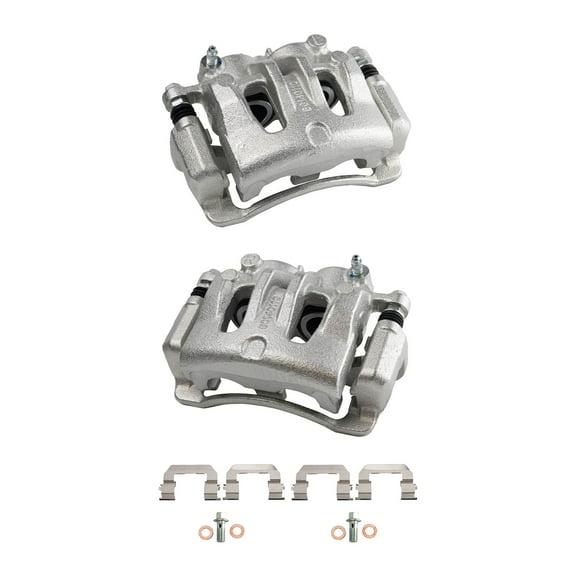 TRQ New Front Disc Brake Caliper with Bracket & Hardware Pair for Hyundai Kia CLA31953 Fits select: 2006-2012 KIA SEDONA, 2007-2008 HYUNDAI ENTOURAGE