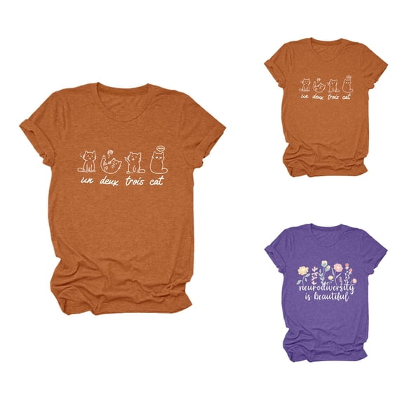 Autism Awareness Shirt for Women Mental Health Shirts Short Sleeve Crewneck Autism Support Tee Shirt