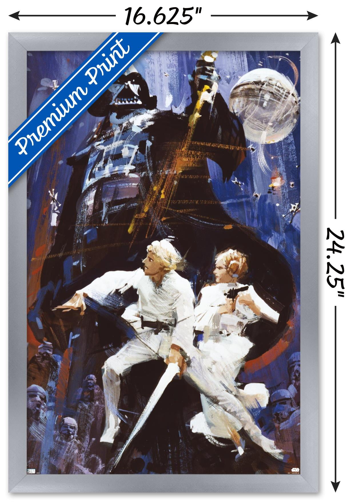 Star Wars: A New Hope - Illustrated One Sheet Wall Poster, 14.725" x 22.375" Framed