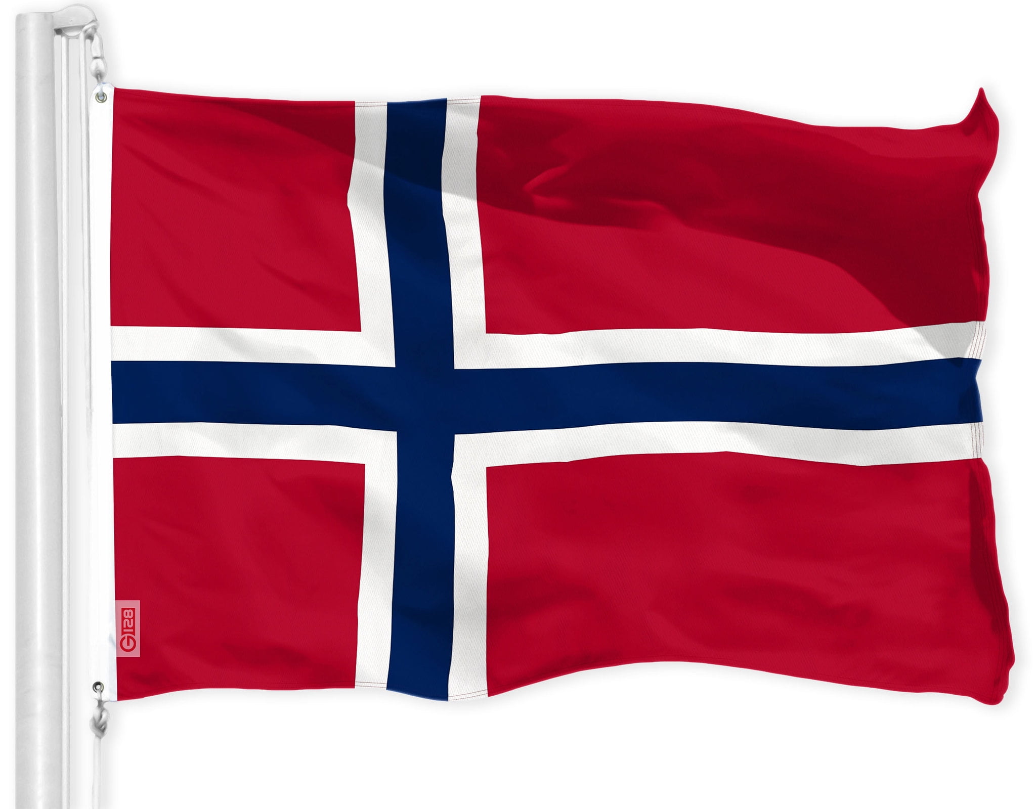 G128 Combo Pack: USA American Flag 3x5 Ft 150D Printed Stars & Norway (Norwegian) Flag 3x5 Ft 150D Printed