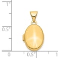thumbnail image 3 of 14k Yellow Gold Holds 2 photos Plain Polished Oval Locket 21x11mm Wide - Locket Necklace for Women, 3 of 3