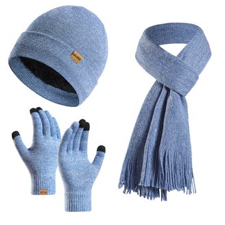Generic 4 In 1 Women Winter Knitted Beanie Hat Scarf Gloves  display picture 2