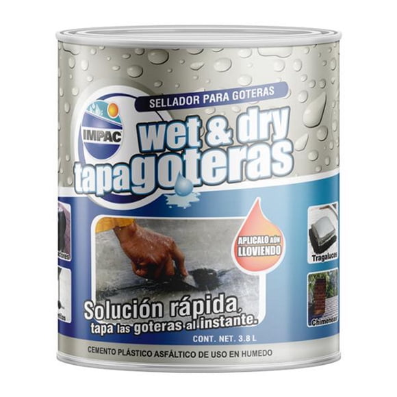 cemento plástico asfáltico sellador de goteras wet & dry 3.8 l