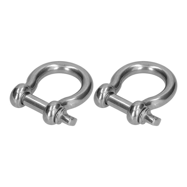 Screw Pin Anchor Shackle Bow Shape 304 Stainless Steel Chain Wire Rope Connector Lifting Tool2Pcs M14