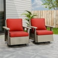 thumbnail image 3 of INTER HUT Serenity Retreat 360° Swivel Rocker Patio Chair, Outdoor Rattan Swivel Chair with Cushions, Set of 2, Beige/Red, 3 of 9