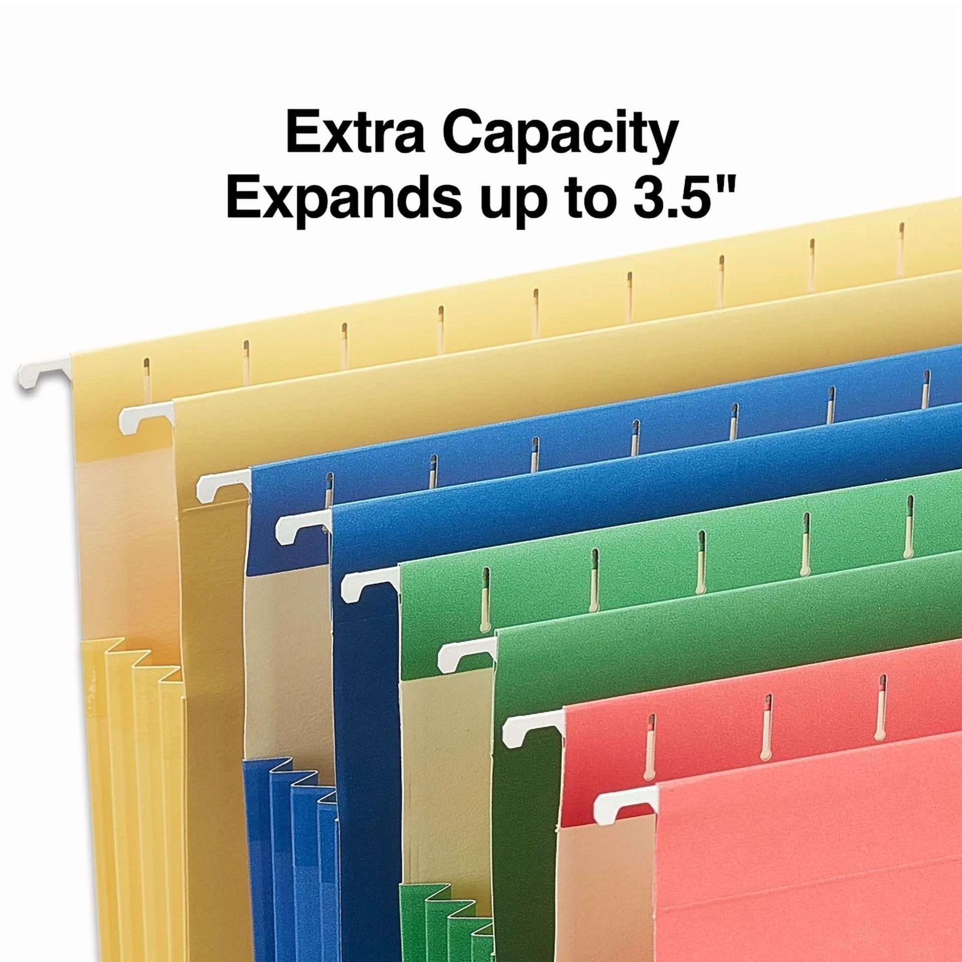 Staples Hanging File Folders 3.5" Expansion Letter Size Assorted Colors