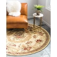 thumbnail image 2 of Unique Loom Tapis Motif Médaillon Versailles 8' x 8' Rond Ivoire/tan, 2 of 10
