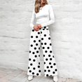 thumbnail image 5 of kaondbfi Fashion Casual Women's Wide Leg Pants High Elastic Waisted Pants Trousers with Pockets Summer Casual Pants for Women, 5 of 7
