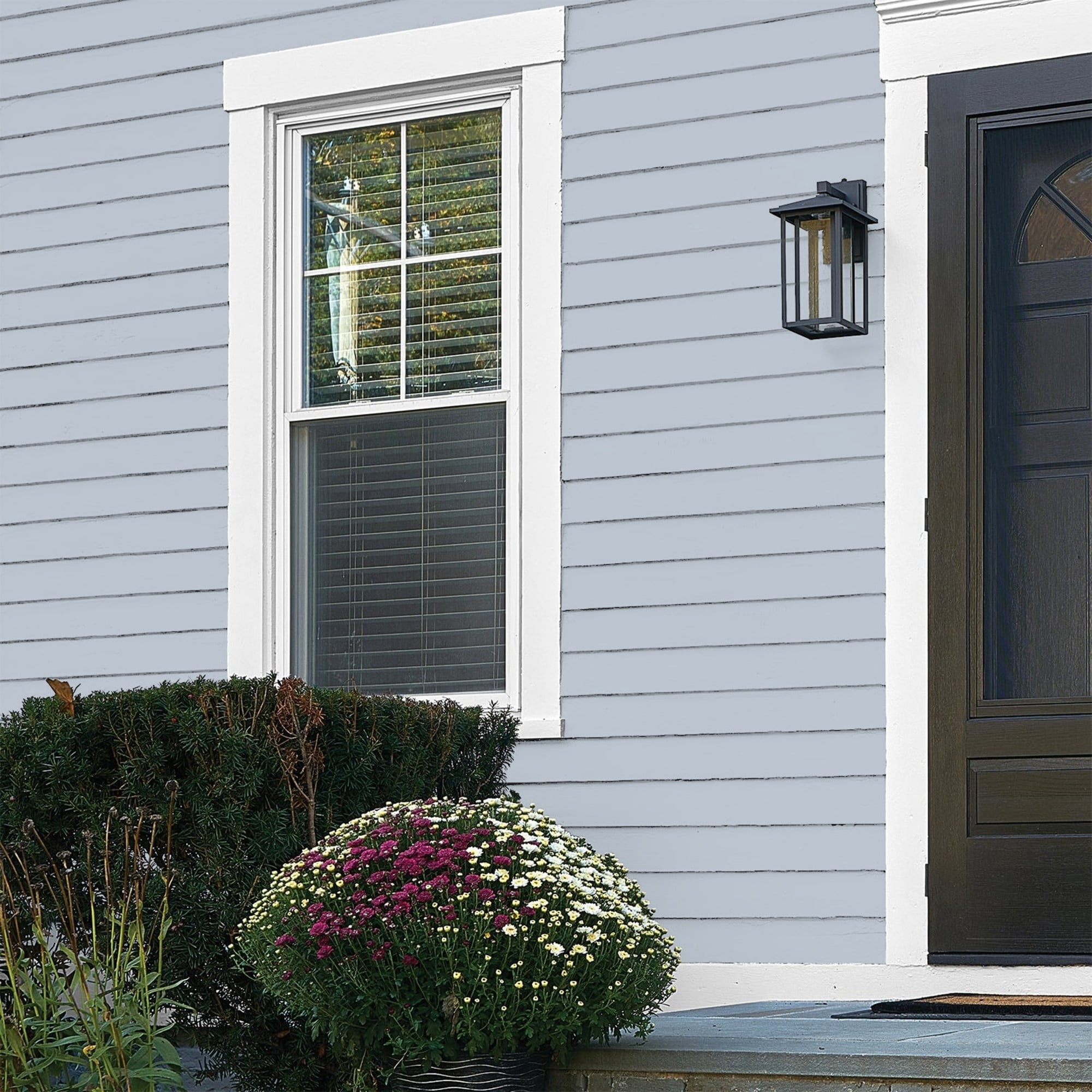 Glidden One Coat Blue Dolphin / Blue Flat Exterior Paint with Primer, 1 Gallon