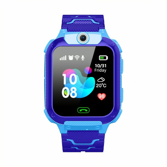 GJX Smart Watch for Kids,Real-Time Tracking Kids Smart Watch,Sos Button Watches for Kids,Blue,2G