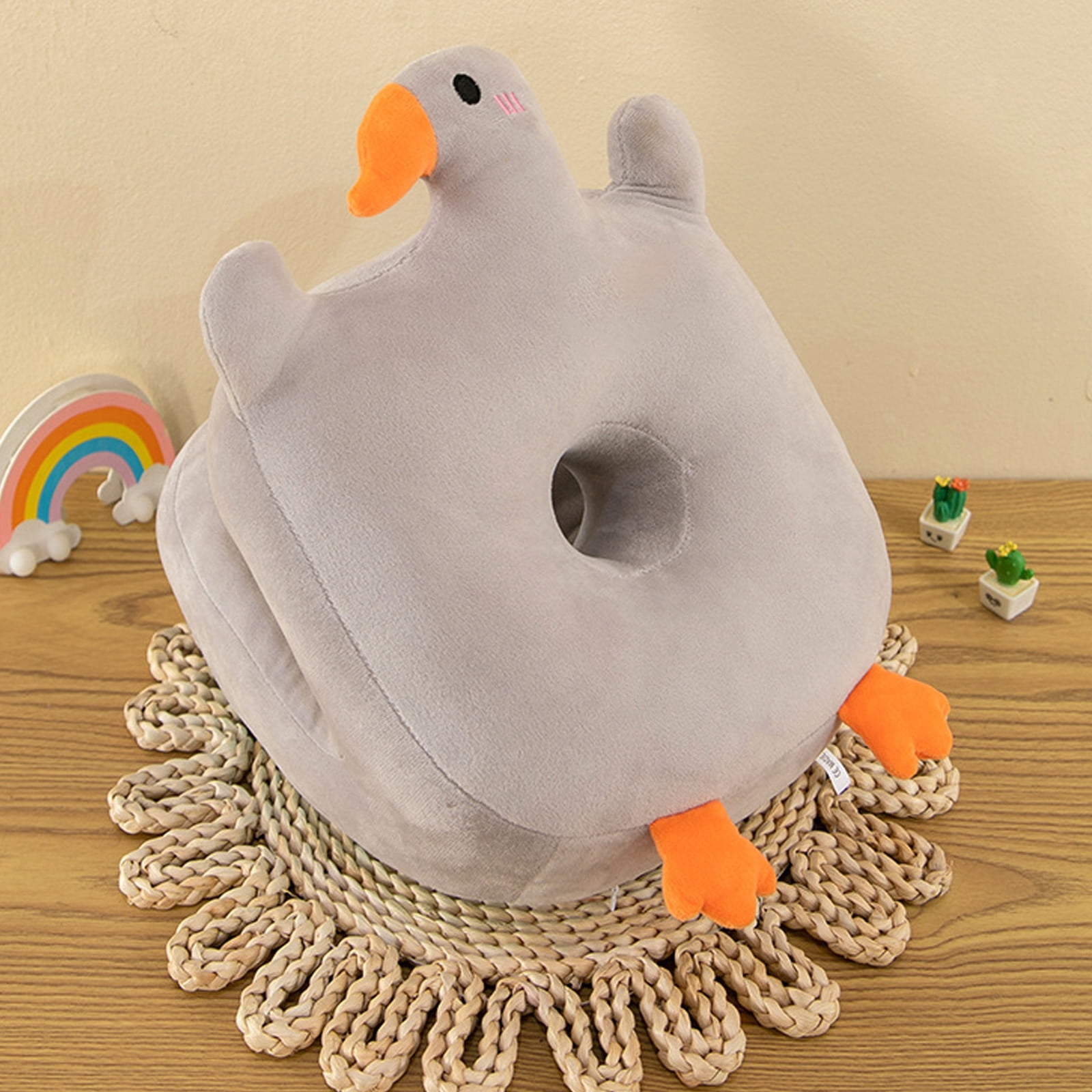 JGJJUGN Napping Pillow Office Cute Plush Pillow Summer Nap Cushion Soft Supportive Travel Pillow with Ice Silk Fabric, Portable Wedge Design for Home, Office, and Relaxation, 30x30x25cm