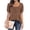 Brown, variant on Short Sleeve Summer Floral Print Casual Square Neckline Women Pleated Blouse Tops