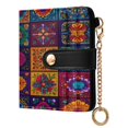 thumbnail image 2 of Small Wallet For Women Bifold Leather Pocket Coin Credit Card Holder With RFID Blocking A Colorful Mexican Pattern, 2 of 6