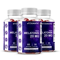 3 Pack Vitamatic Melatonin 20mg gummies for adults, 30 Servings - 60 Vegetarian Gummies - Non-Habit Forming Supplement