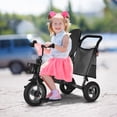 thumbnail image 3 of Infans 7-In-1 Kids Baby Tricycle Folding Steer Stroller w/ Rotatable Seat Pink, 3 of 7