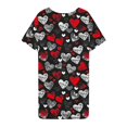 thumbnail image 4 of Jinhomg Valentine's Day Dresses for Women Cute Heart Print Holiday Midi Dress Plus Size Casual Comfy Short Sleeve Crew Neck Sleeping Dresses Women Multicolor XXXXXL, 4 of 5