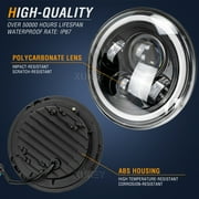 2X 7 INCH Round LED Headlights Halo Angle Eye For Jeep Wrangler JK LJ TJ CJ