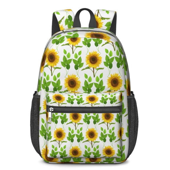 17 Inch Lightweight Backpack,PVC Waterproof Oxford Fabric, Ergonomically Designed, with Large Capacity, Sunflower Print