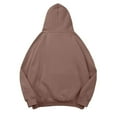 thumbnail image 5 of Fgnfyis Women Solid Basic Letter Loose Pullover Hoodie Long Sleeve with Pocket Drop Shoulder Top Brown M, 5 of 5