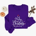 thumbnail image 2 of fheaev Christmas Sweatshirts for Women Round Neck Long Sleeve Glitter Patch Merry Christmas Letter Print Sweater Embroidered Xmas Holiday Party Pullover Tunic Top Blouse, 2 of 6