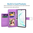 thumbnail image 2 of Njjex Wallet Case for 2019 Galaxy Note 10, Note 10 5G, Note 10+ 5G, Note 10 Plus, Premium PU Leather Case with Kickstand Card Holder ID Slot & Wristlet Shockproof Protective Cover, Purple, 2 of 7