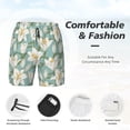 thumbnail image 5 of Lsque Mens Swim Trunks Lilies Flowers Pattern - Bathing Suit Compression Liner - Beach Swim Shorts Swimwear - (S-3XL) - Stretch Quick Dry -3X-Large, 5 of 9