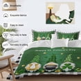 thumbnail image 6 of St. Patrick's Day Twin Size Comforter Set, Green Hat Gnome Shamrocks Green Wood Grain Plaid Bedding for All Seasons, 4 Pcs Bed Set, 1 Quiltcover (68"x86") ,1Sheet(67"x116"), 2Pillowcases (30"x20"), 6 of 10