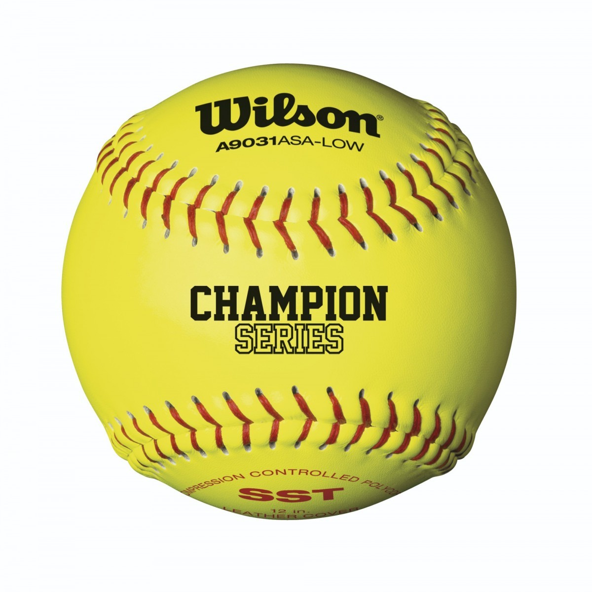 Wilson A9031 ASA Low Optic Yellow Fastpitch Softball, 12pk