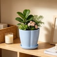 thumbnail image 4 of 6 Inch Plastic Plant Pots, 1pc Flower Pots,Planters with Drainage Holes & Saucers, Indoor Outdoor Garden Pots for Home Decor, 4 of 6