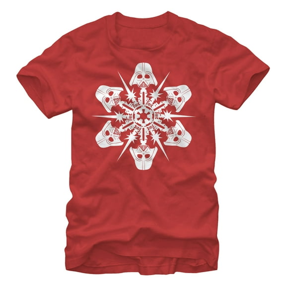 Men's Star Wars Christmas Darth Vader Snowflake  Graphic Tee Red X Large