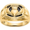 thumbnail image 1 of 14K Yellow Gold Aa Diamond And Onyx Mens Claddagh Ring (Size 10) Made In United States y4142aa, 1 of 6