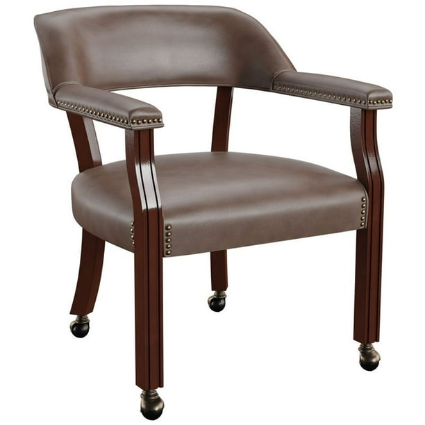 Bowery Hill Captains Chair with Casters in Brown