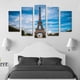 thumbnail image 3 of Cuadro Decorativo París Torre Eiffel Cielo Azul Panorámico Juego 5 Piezas 150x80cm para Sala Oficina Moderna, 3 of 5