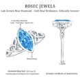 thumbnail image 6 of Rosec Jewels IGI Certified Lab Grown Blue Diamond Engagement Ring with Celtic Knot - 1 Carat - Bezel Set Blue Diamond Ring - VS1 Grade, 18K White Gold, US 12.50, 6 of 9