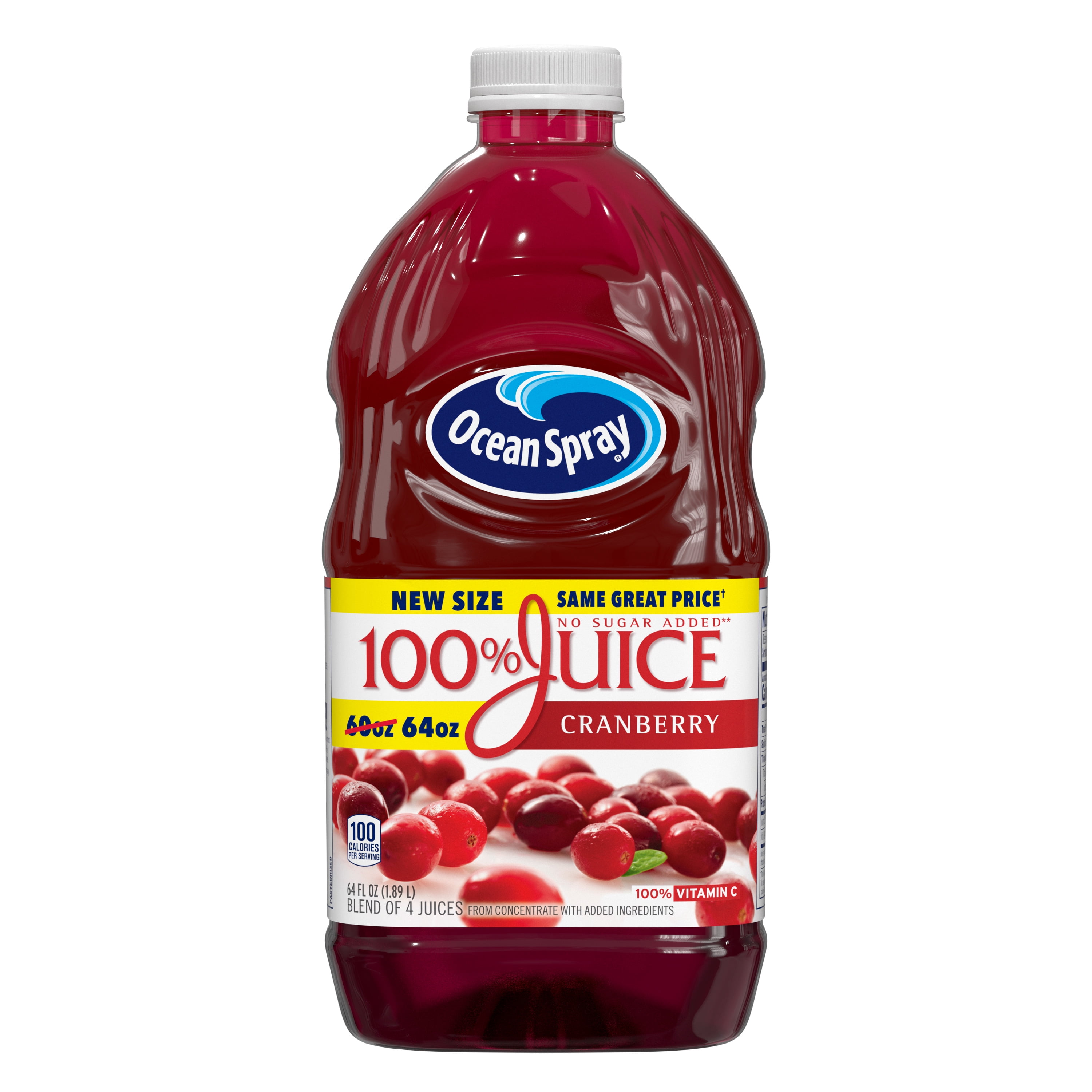 Ocean Spray 100% Juice, Cranberry, 64 fl oz - Walmart.com - Walmart.com