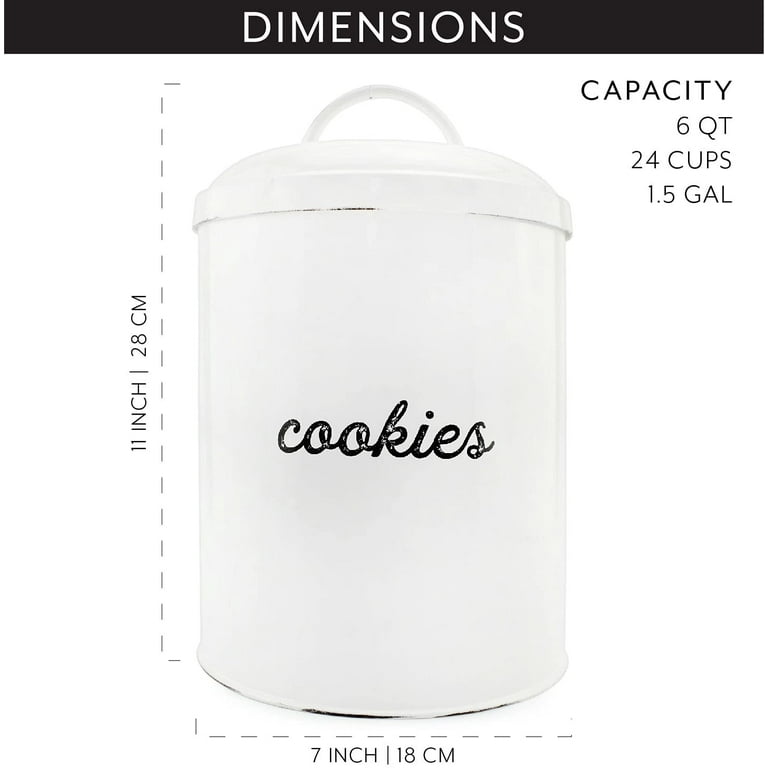 OUR TABLE Simply White 132 oz. Porcelain Word Cookie Jar With Air Tight Lid  985119971M - The Home Depot